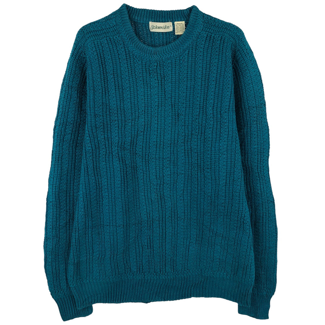 90'S St. John's Bay Vintage Ramie and Cotton Knit Sweater, Men's Size XL Lamy turquoise blue Vintage Second Hand