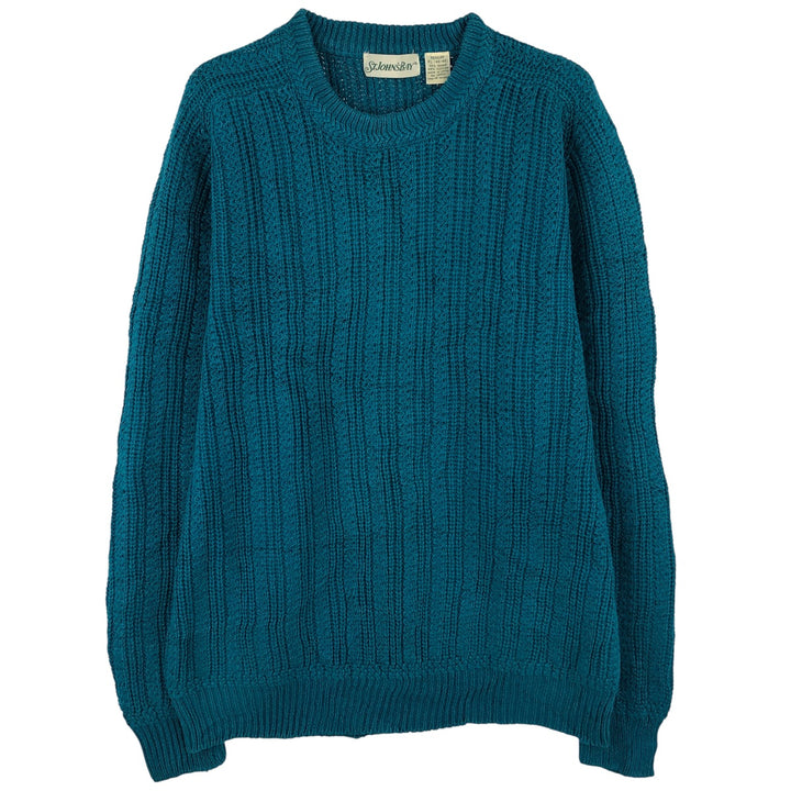90'S St. John's Bay Vintage Ramie and Cotton Knit Sweater, Men's Size XL Lamy turquoise blue Vintage Second Hand