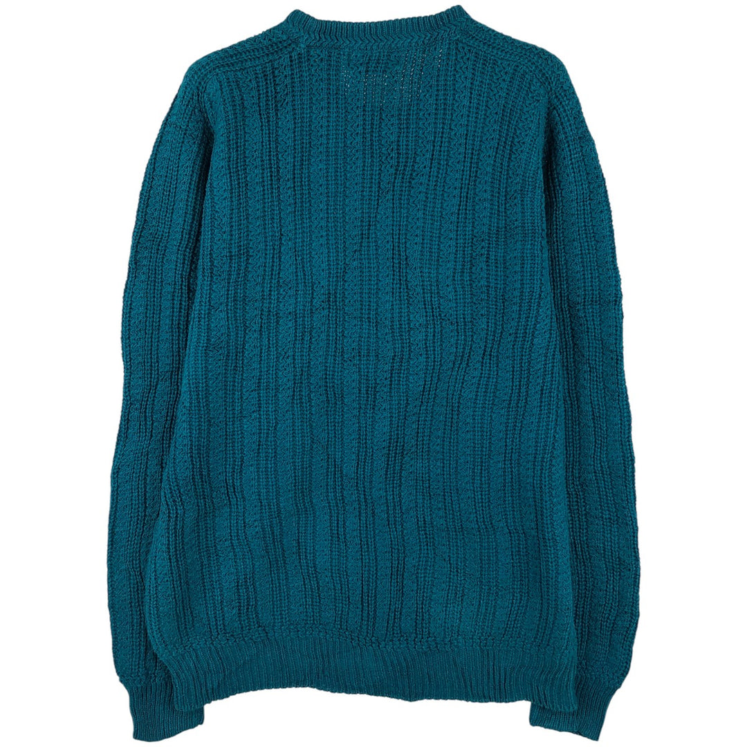 90'S St. John's Bay Vintage Ramie and Cotton Knit Sweater, Men's Size XL Lamy turquoise blue Vintage Second Hand