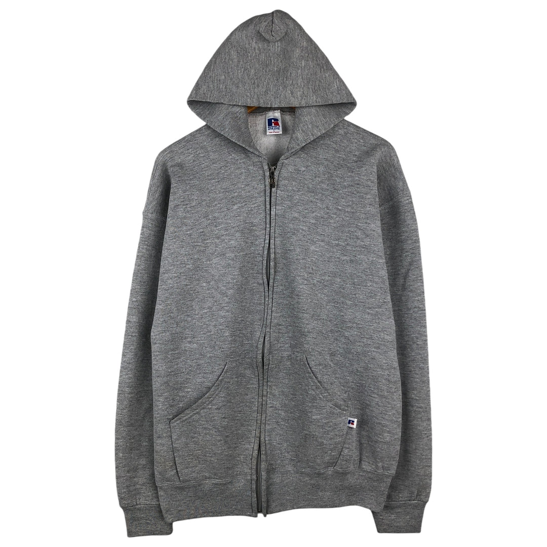 Vintage 90'S Russell Athletic full-zip sweatshirt, size L, men's cotton gray type Vintage Second Hand