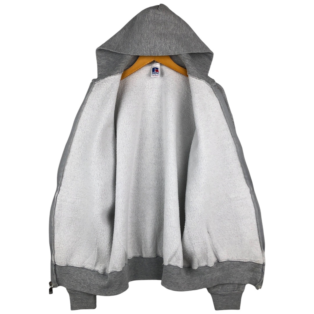 Vintage 90'S Russell Athletic full-zip sweatshirt, size L, men's cotton gray type Vintage Second Hand