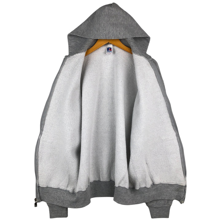 Vintage 90'S Russell Athletic full-zip sweatshirt, size L, men's cotton gray type Vintage Second Hand