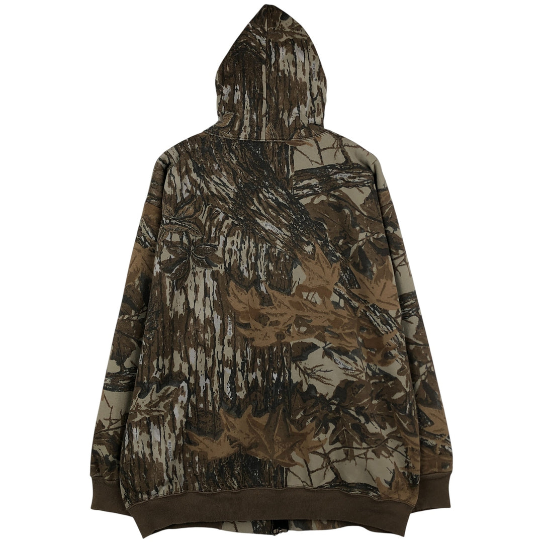 Vintage 90'S RED HEAD Camouflage Pattern Realtree Camo Full-Zip Hoodie, Made in USA, Men's XXL cotton Khaki type Vintage Second Hand