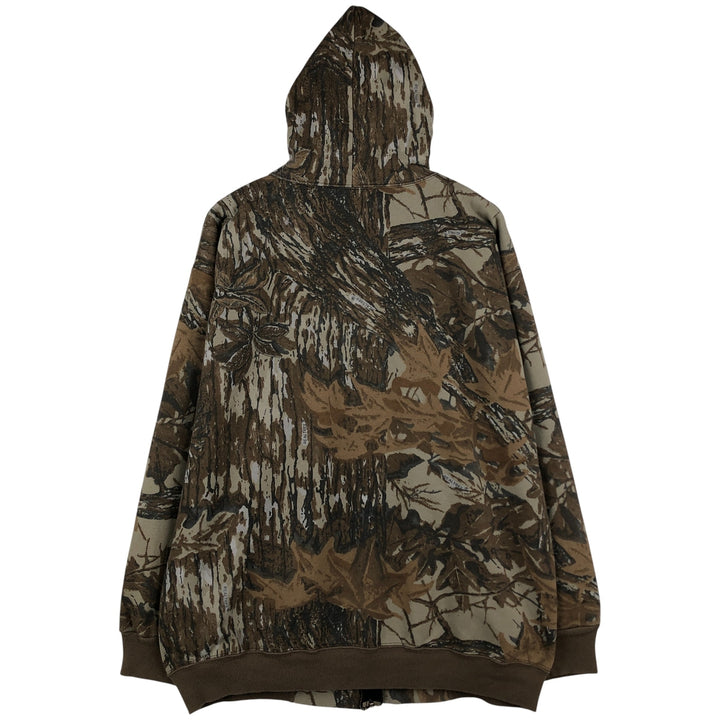 Vintage 90'S RED HEAD Camouflage Pattern Realtree Camo Full-Zip Hoodie, Made in USA, Men's XXL cotton Khaki type Vintage Second Hand
