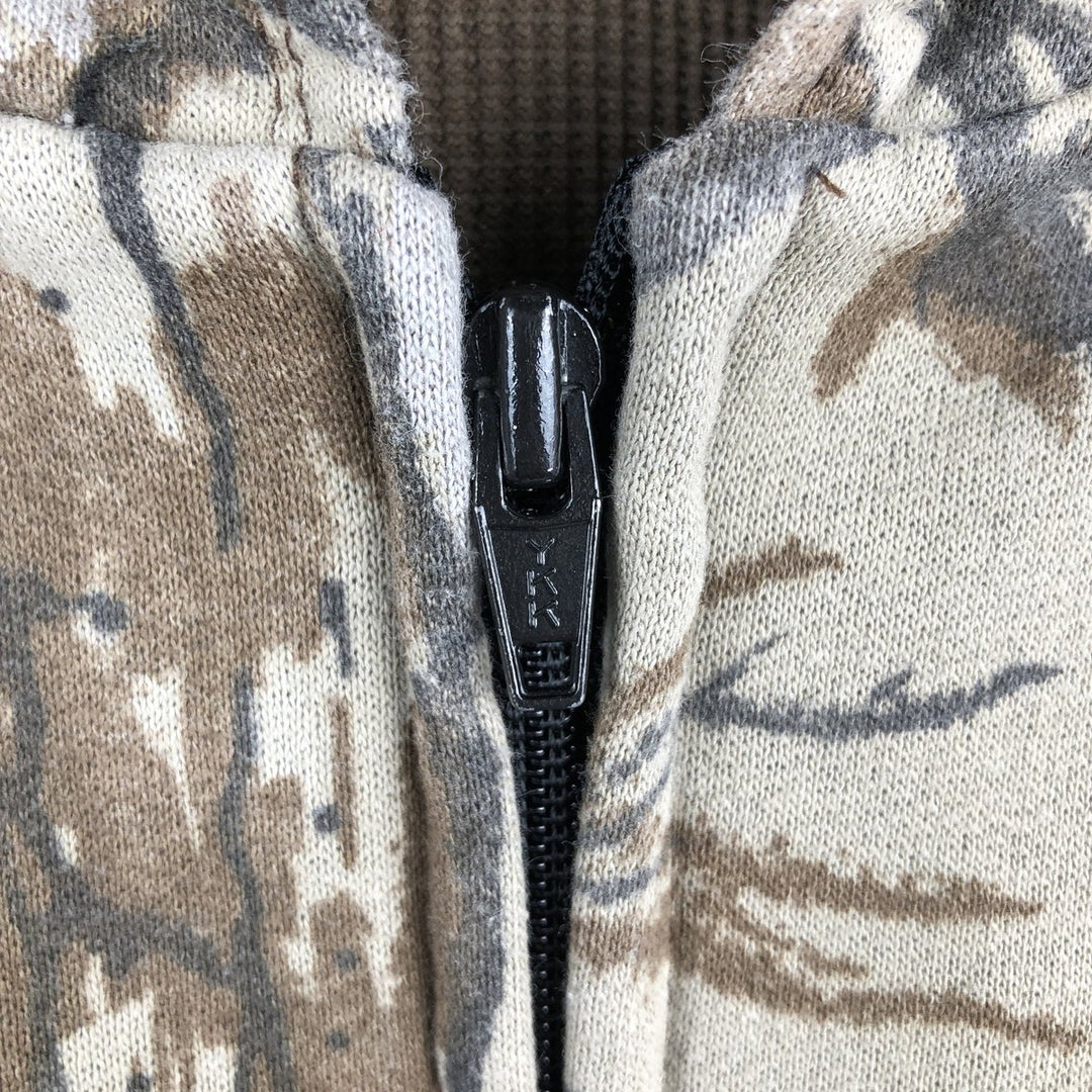 Vintage 90'S RED HEAD Camouflage Pattern Realtree Camo Full-Zip Hoodie, Made in USA, Men's XXL cotton Khaki type Vintage Second Hand