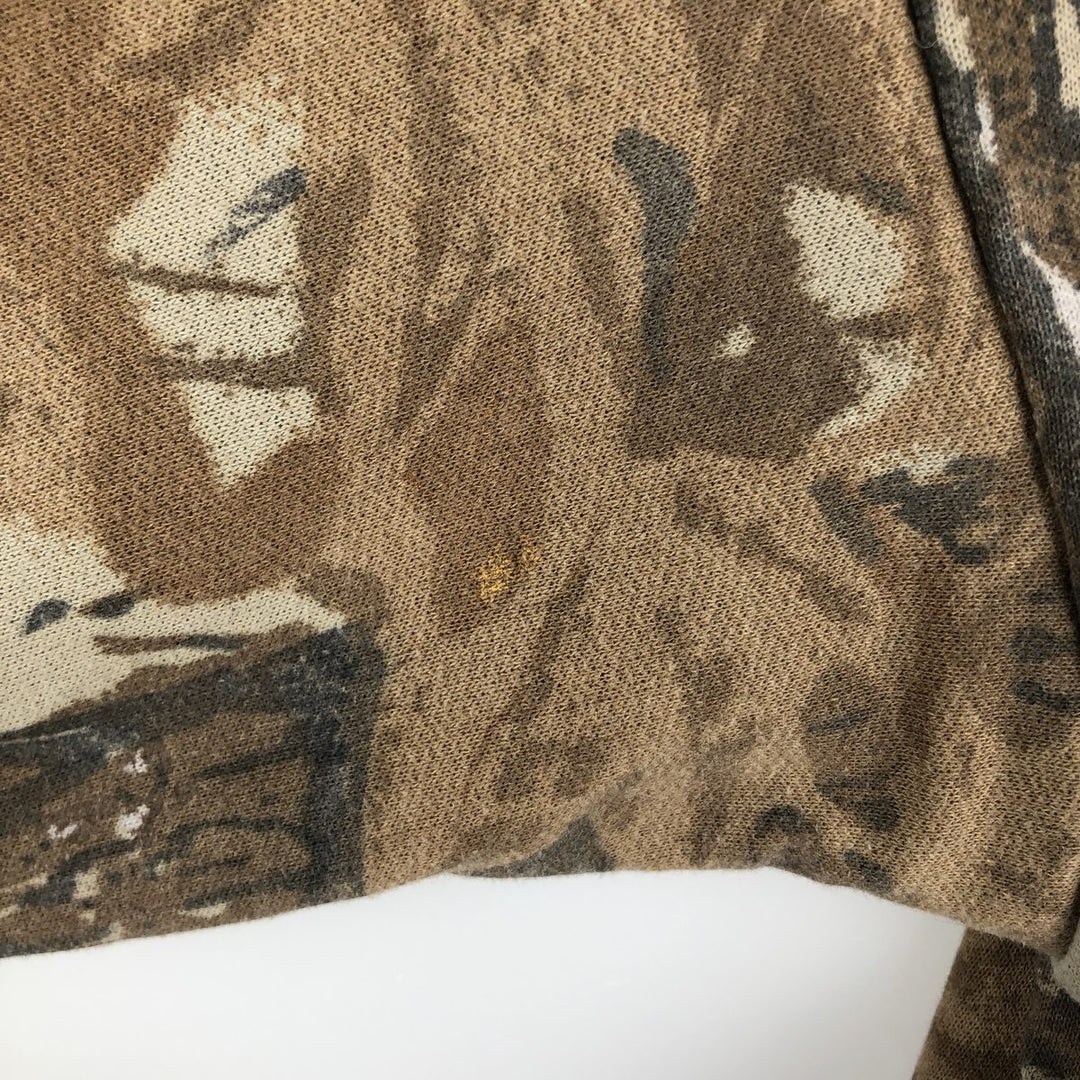 Vintage 90'S RED HEAD Camouflage Pattern Realtree Camo Full-Zip Hoodie, Made in USA, Men's XXL cotton Khaki type Vintage Second Hand