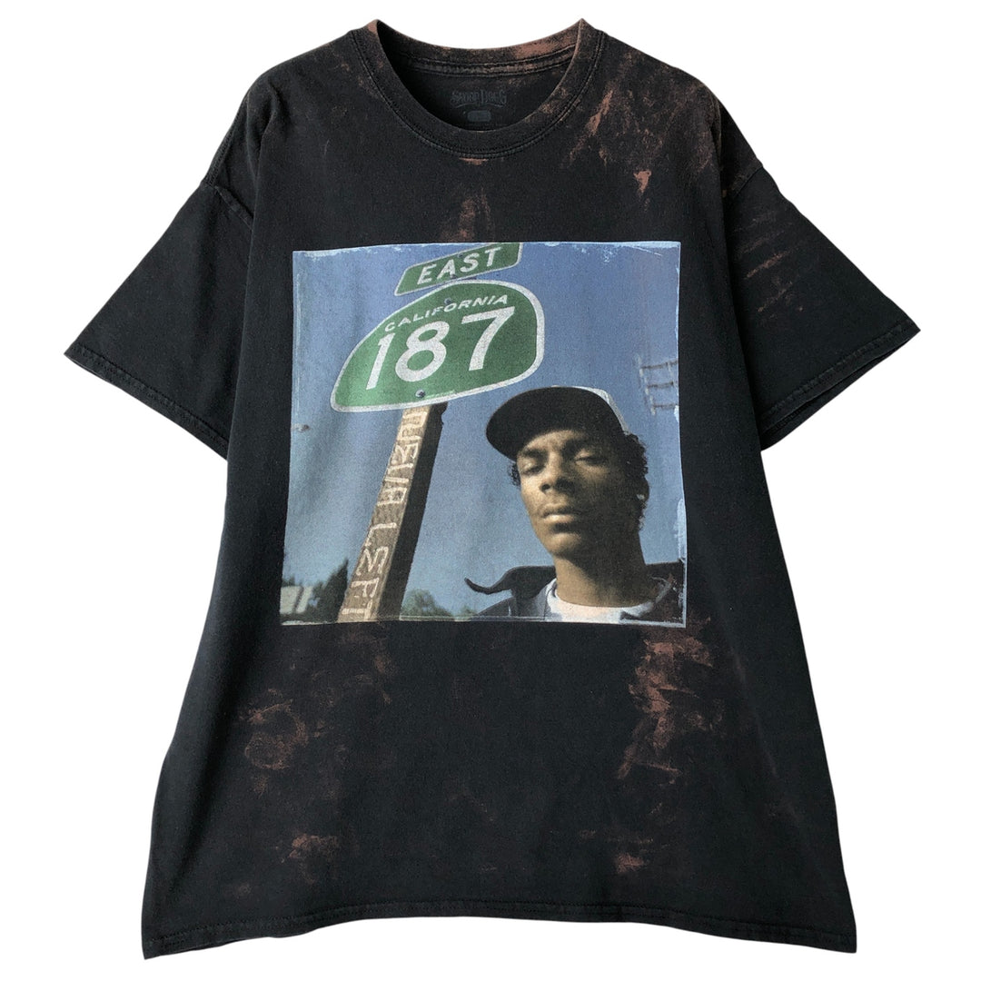 SNOOP DOGG Snoop Dogg Rap T-shirt Rap T Men's L size cotton black type Vintage Second Hand