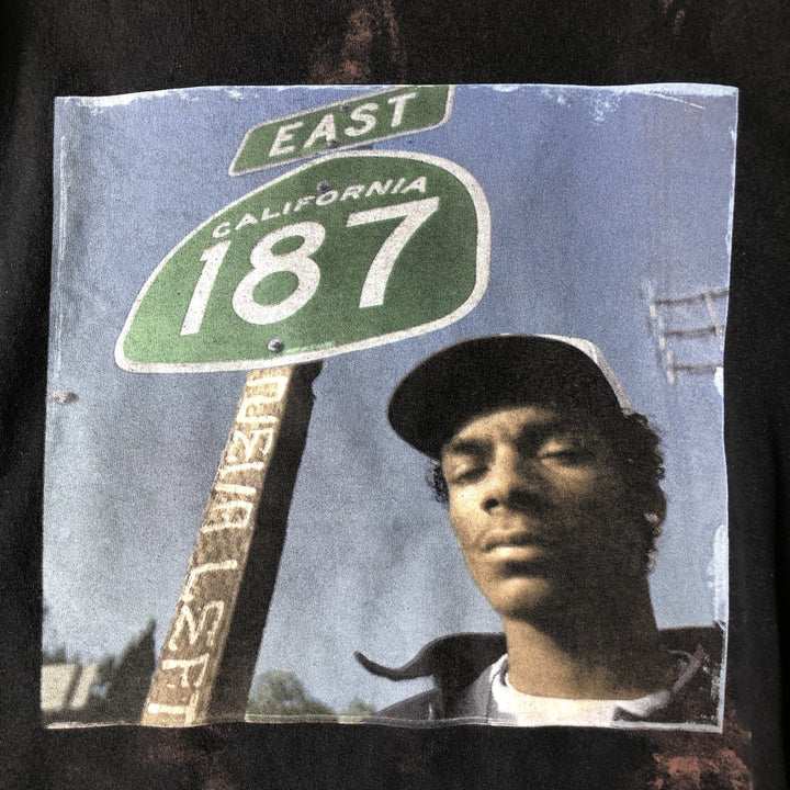 SNOOP DOGG Snoop Dogg Rap T-shirt Rap T Men's L size cotton black type Vintage Second Hand