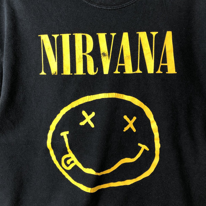 Gildan GILDAN NIRVANA Nirvana Band T-shirt Band T Men's M size cotton black type Vintage Second Hand