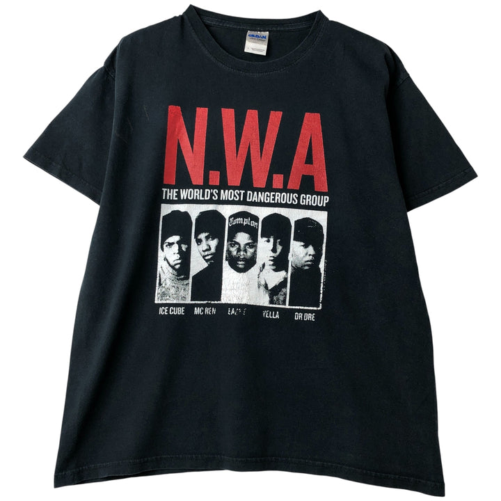 Gildan NWA Band T-Shirt, Men's Size L cotton black type Vintage Second Hand