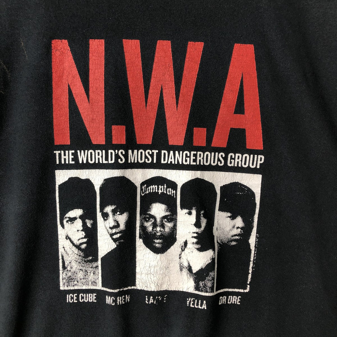 Gildan NWA Band T-Shirt, Men's Size L cotton black type Vintage Second Hand