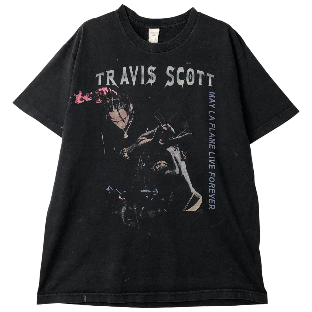 TRAVIS SCOTT Travis Scott Rap T-shirt, Men's Size L cotton black type Vintage Second Hand