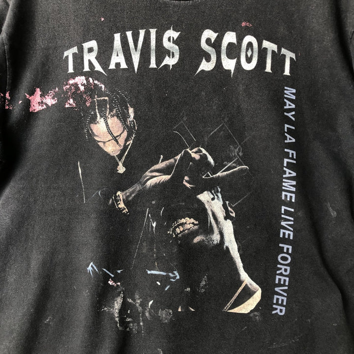 TRAVIS SCOTT Travis Scott Rap T-shirt, Men's Size L cotton black type Vintage Second Hand
