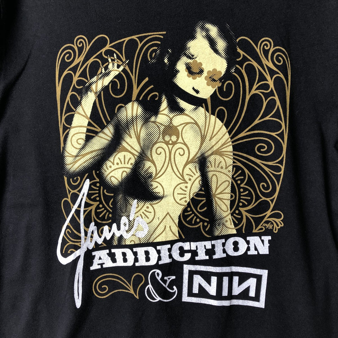 NEXT LEVEL Jane's Addiction Nine Inch Nails Band T-Shirt, Men's Size Medium cotton black type Vintage Second Hand