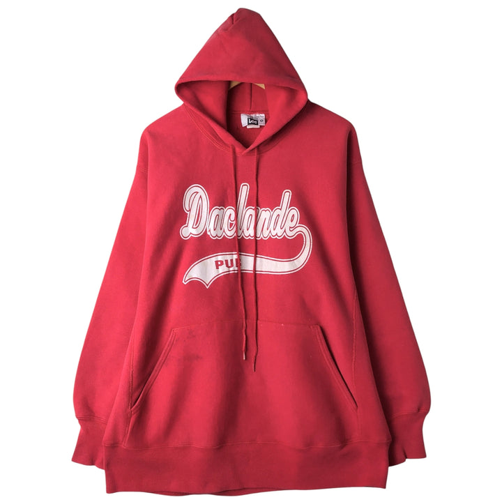 Vintage 90'S Lee Superweight Cotton College Pullover Hoodie, Made in USA, Men's XL cotton red type Vintage Second Hand
