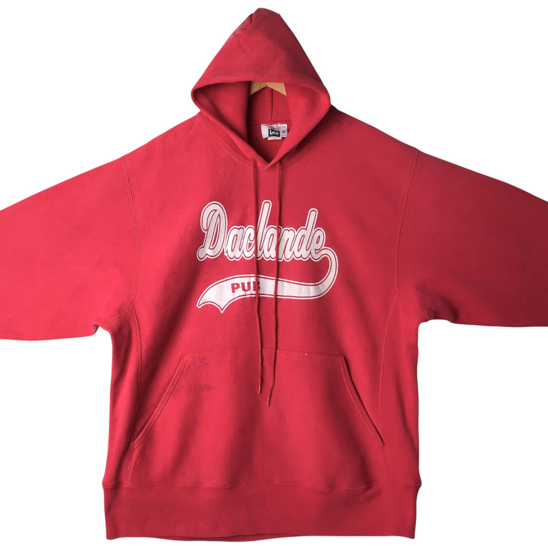 Vintage 90'S Lee Superweight Cotton College Pullover Hoodie, Made in USA, Men's XL cotton red type Vintage Second Hand