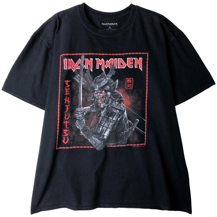 IRON MAIDEN Skull Pattern Band T-shirt, Men's XL size cotton black type Vintage Second Hand