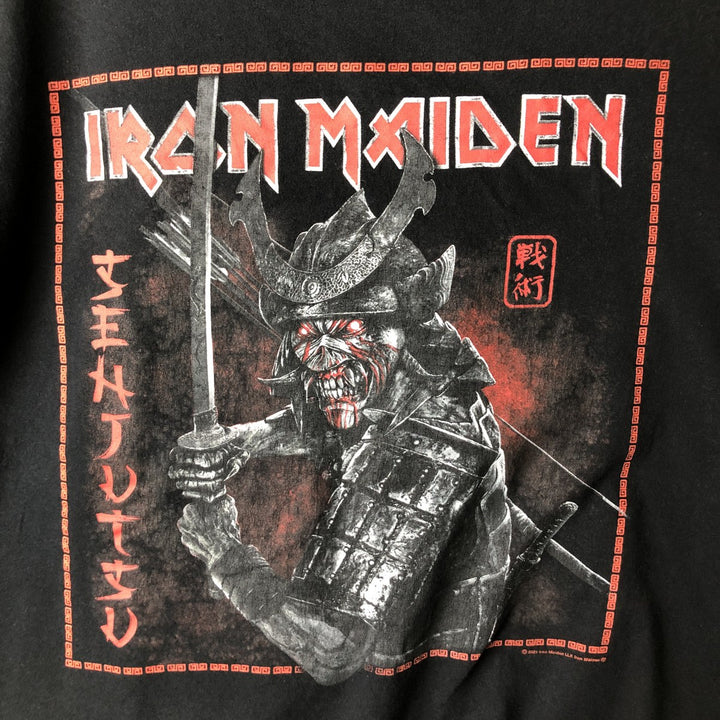 IRON MAIDEN Skull Pattern Band T-shirt, Men's XL size cotton black type Vintage Second Hand