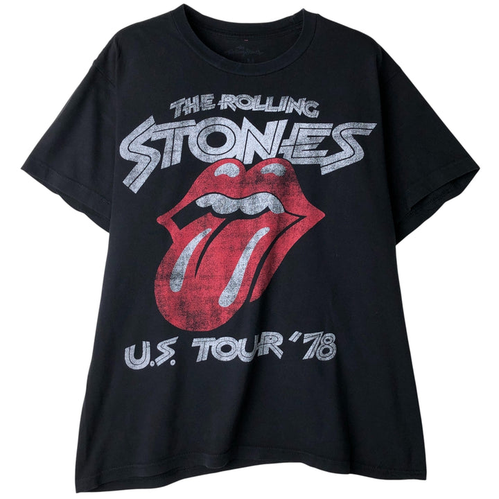 The Rolling Stones Band T-shirt, Men's M size cotton black type Vintage Second Hand