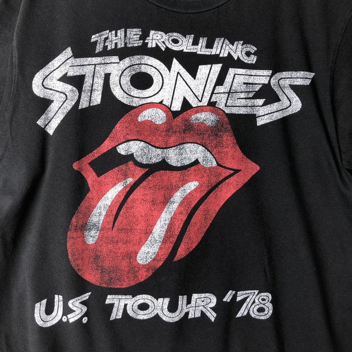 The Rolling Stones Band T-shirt, Men's M size cotton black type Vintage Second Hand