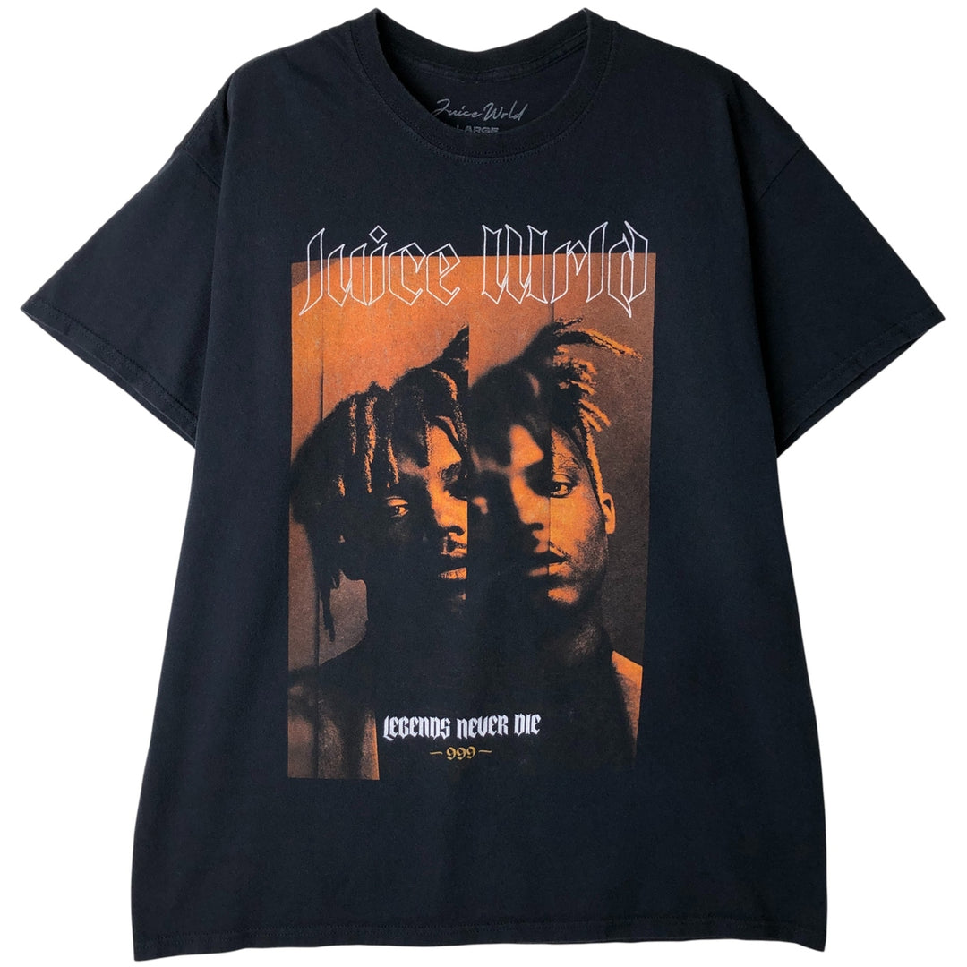 JUICE WRLD Juice World Rap T-shirt Rap T Men's L size cotton black type Vintage Second Hand