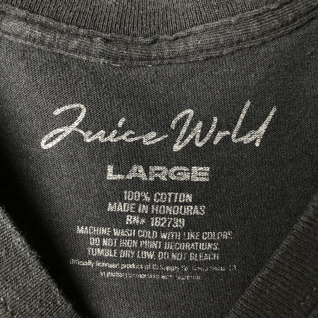 JUICE WRLD Juice World Rap T-shirt Rap T Men's L size cotton black type Vintage Second Hand