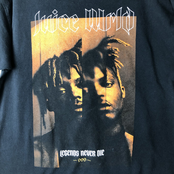 JUICE WRLD Juice World Rap T-shirt Rap T Men's L size cotton black type Vintage Second Hand