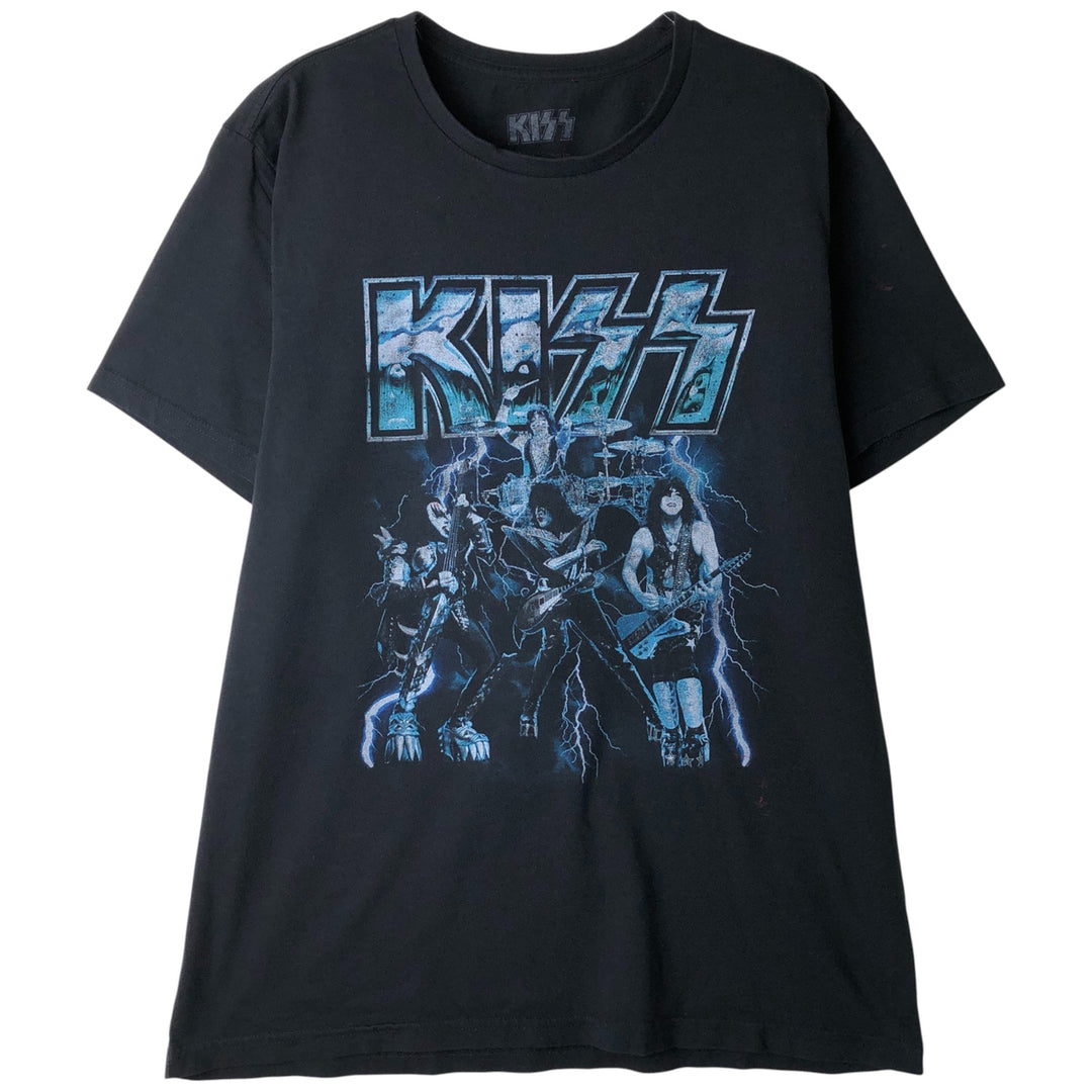 KISS Band T-shirt, Men's M size unclear black type Vintage Second Hand