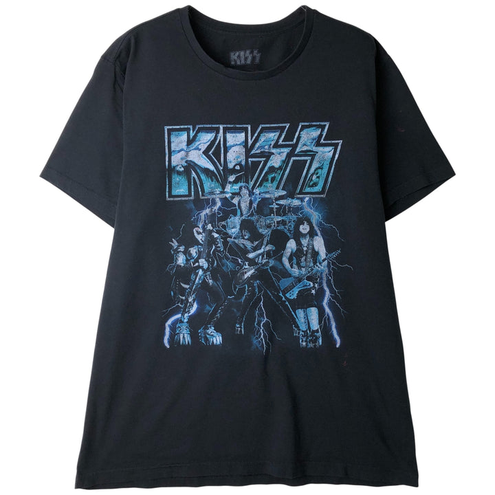 KISS Band T-shirt, Men's M size unclear black type Vintage Second Hand