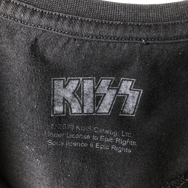 KISS Band T-shirt, Men's M size unclear black type Vintage Second Hand