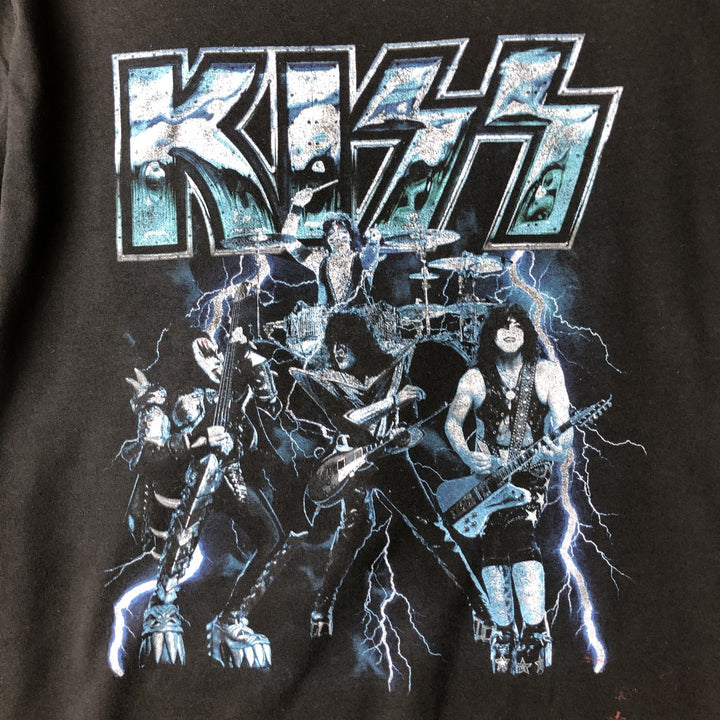 KISS Band T-shirt, Men's M size unclear black type Vintage Second Hand