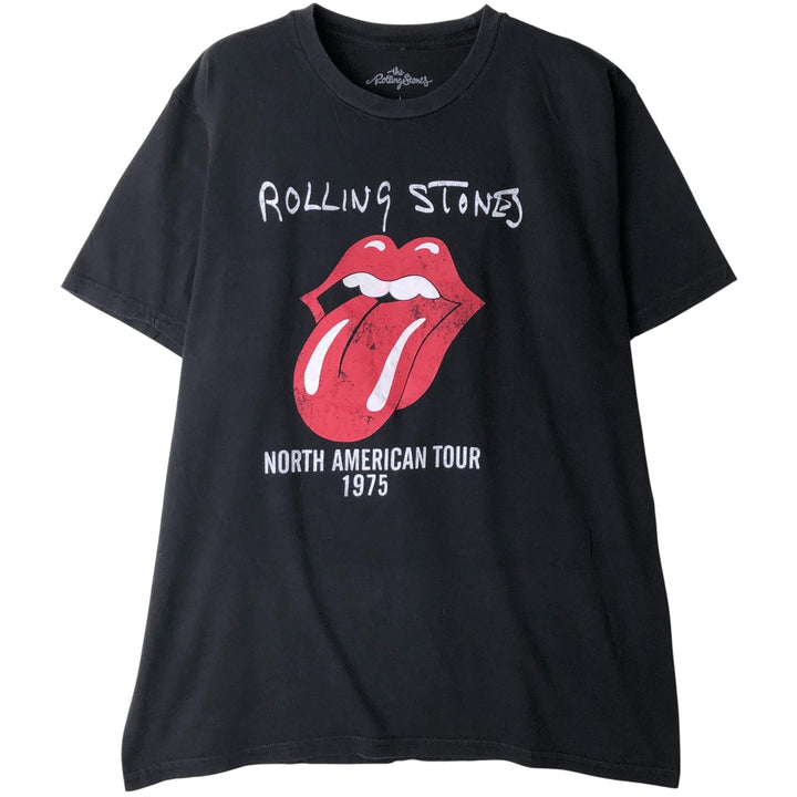 The Rolling Stones Band T-shirt, Band T, Men's L size cotton black type Vintage Second Hand