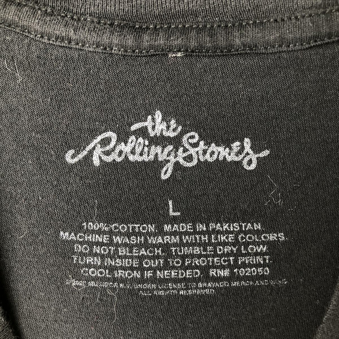 The Rolling Stones Band T-shirt, Band T, Men's L size cotton black type Vintage Second Hand