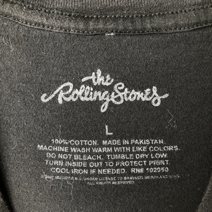 The Rolling Stones Band T-shirt, Band T, Men's L size cotton black type Vintage Second Hand