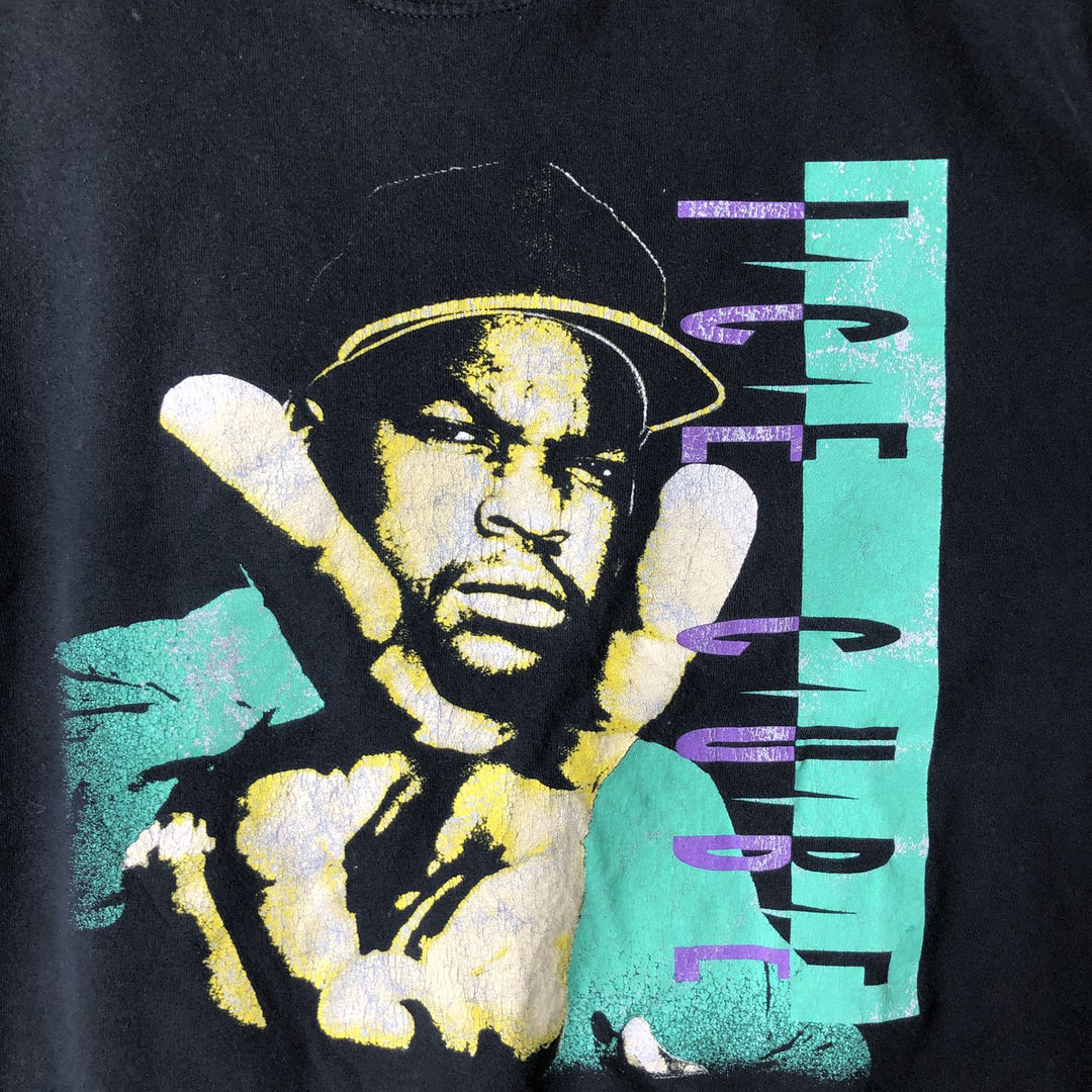 ICE CUBE Rap T-shirt, Men's L size cotton black type Vintage Second Hand