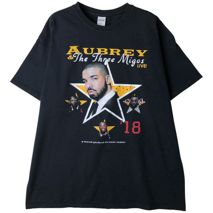 Gildan Drake Migos Rap T-Shirt, Men's XL cotton black type Vintage Second Hand
