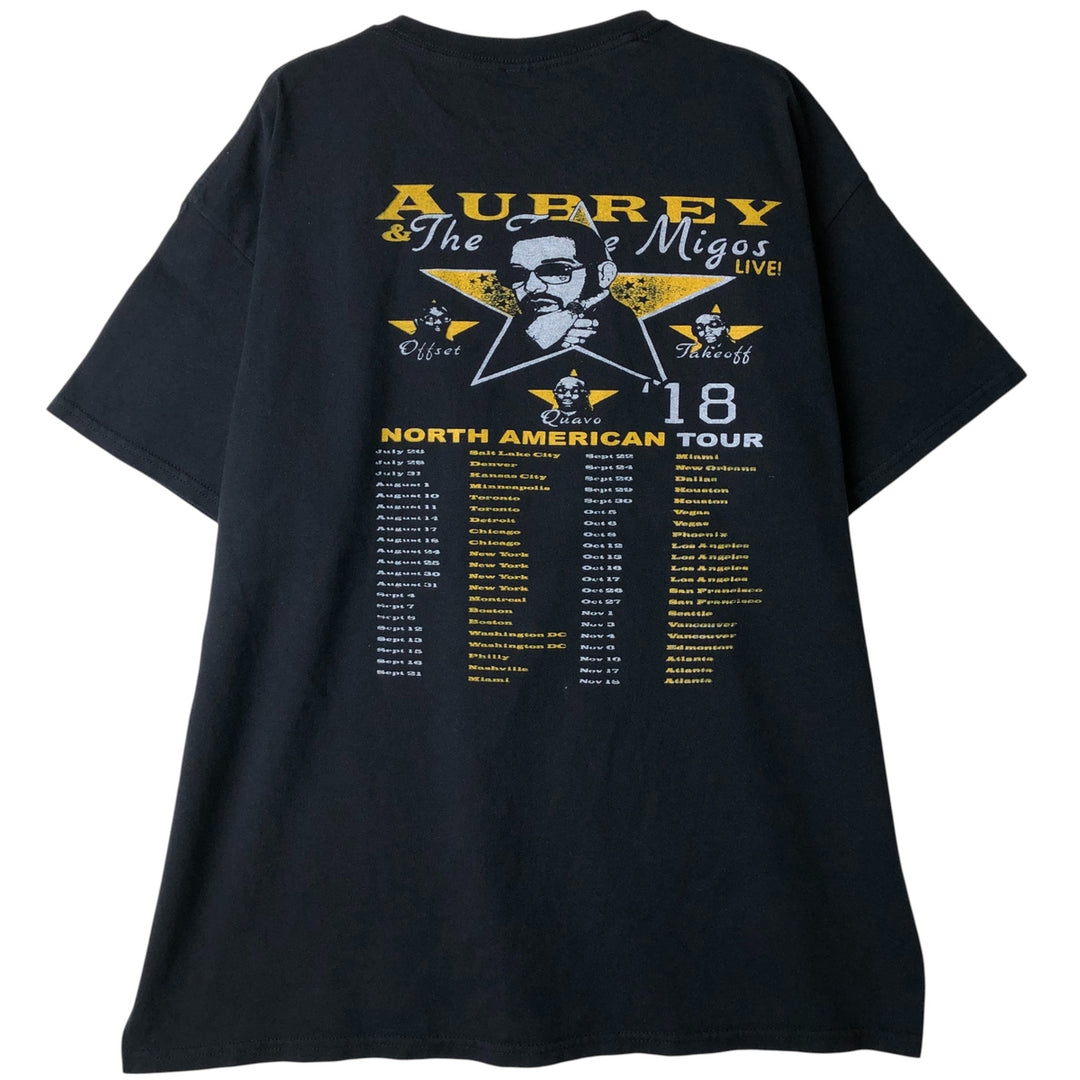 Gildan Drake Migos Rap T-Shirt, Men's XL cotton black type Vintage Second Hand