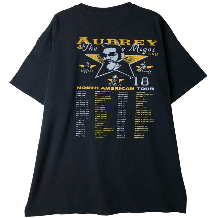 Gildan Drake Migos Rap T-Shirt, Men's XL cotton black type Vintage Second Hand