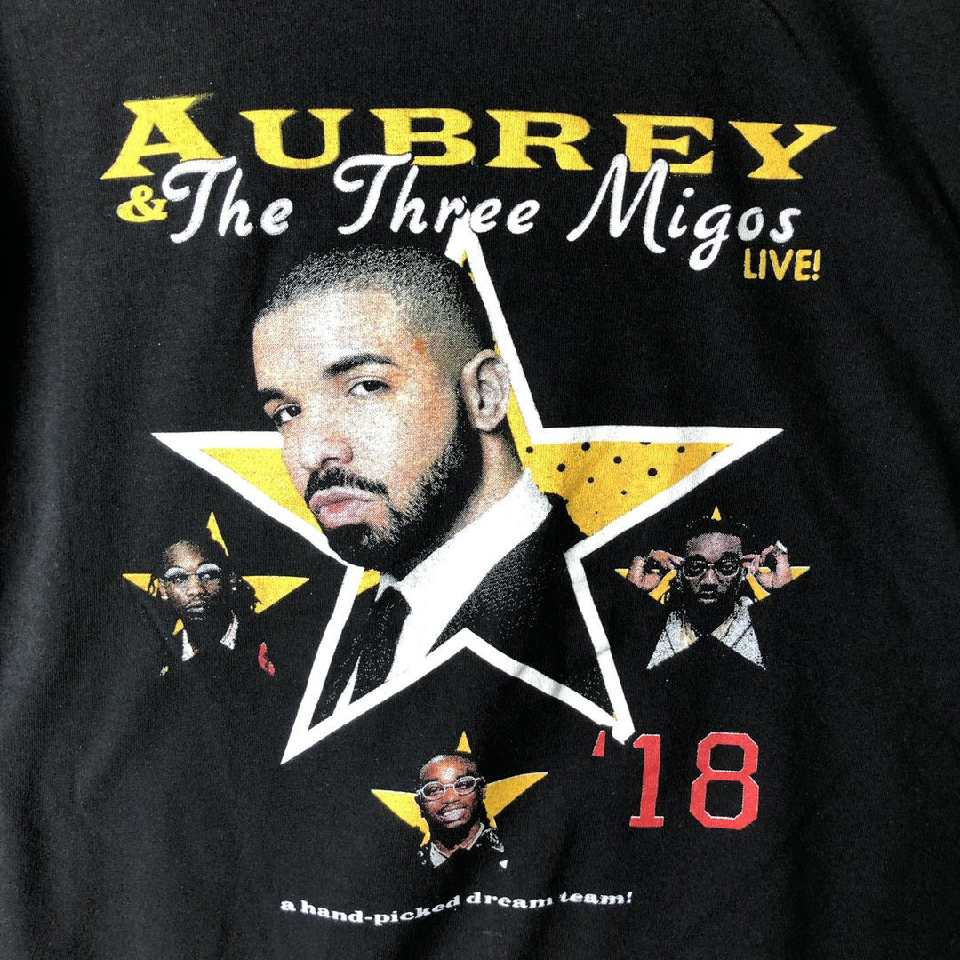 Gildan Drake Migos Rap T-Shirt, Men's XL cotton black type Vintage Second Hand