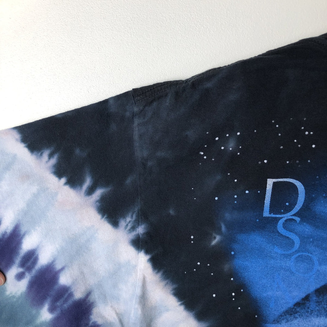 LIQID BLUE PINK FLOYD Pink Floyd Tie-Dye Pattern Band T-Shirt, Men's Size L cotton black type Vintage Second Hand