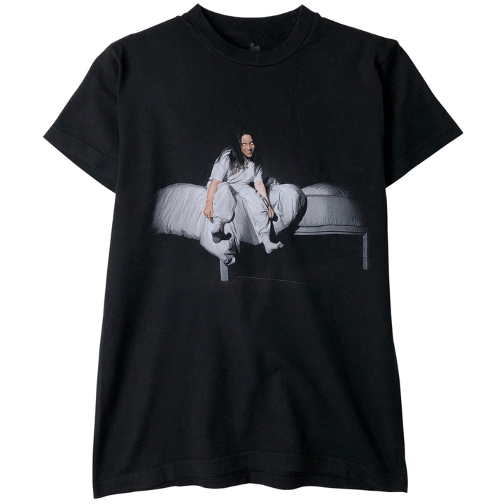 Billie Eilish band T-shirt, men's size S cotton black type Vintage Second Hand