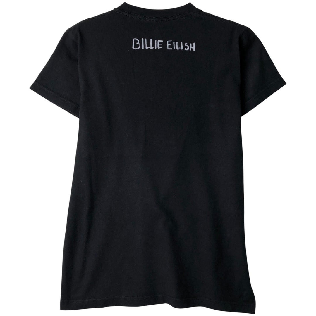 Billie Eilish band T-shirt, men's size S cotton black type Vintage Second Hand