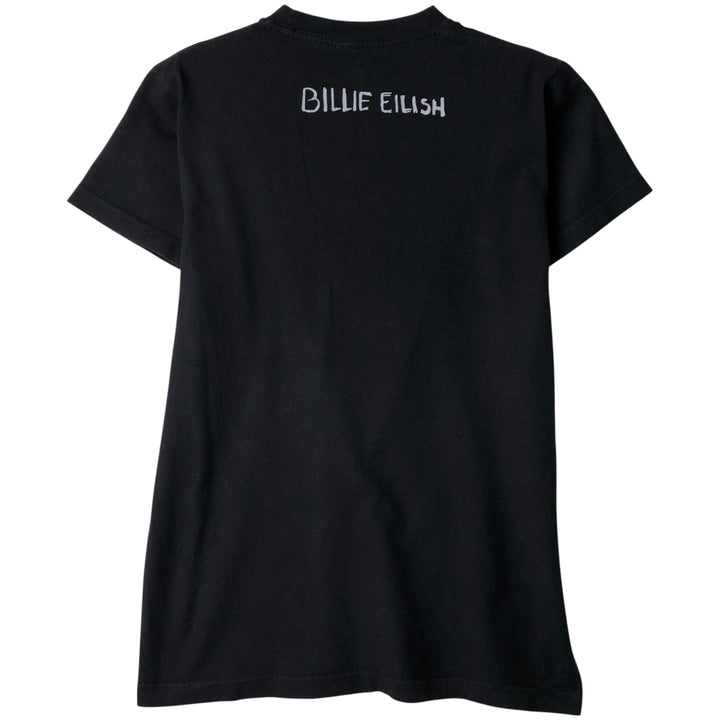 Billie Eilish band T-shirt, men's size S cotton black type Vintage Second Hand