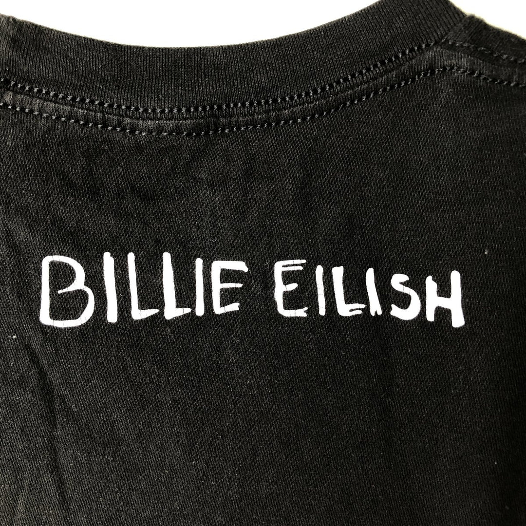 Billie Eilish band T-shirt, men's size S cotton black type Vintage Second Hand