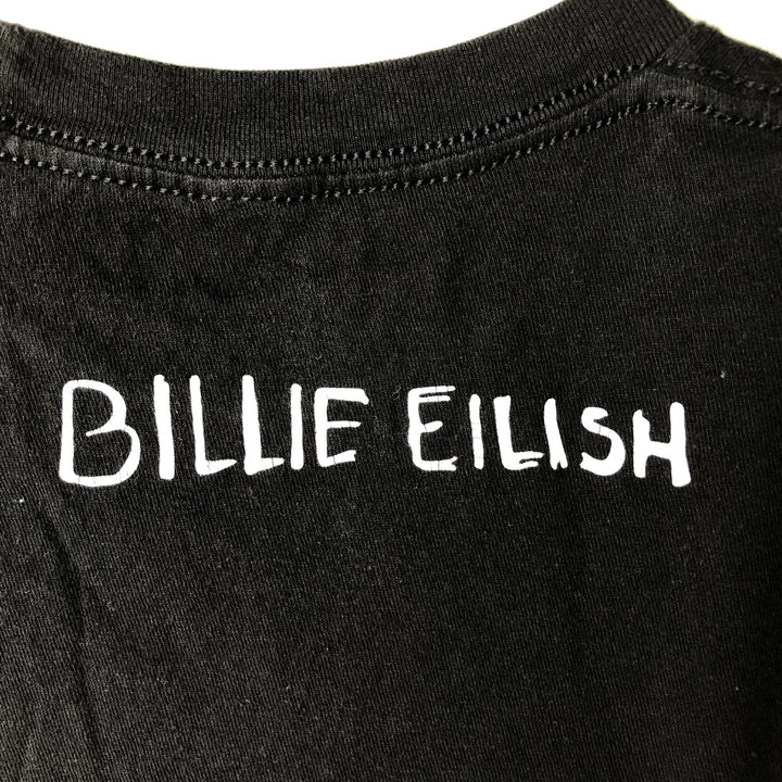 Billie Eilish band T-shirt, men's size S cotton black type Vintage Second Hand