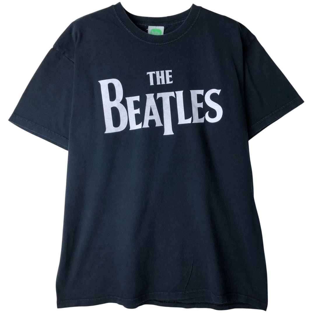 THE BEATLES Band T-shirt, Men's L size cotton black type Vintage Second Hand
