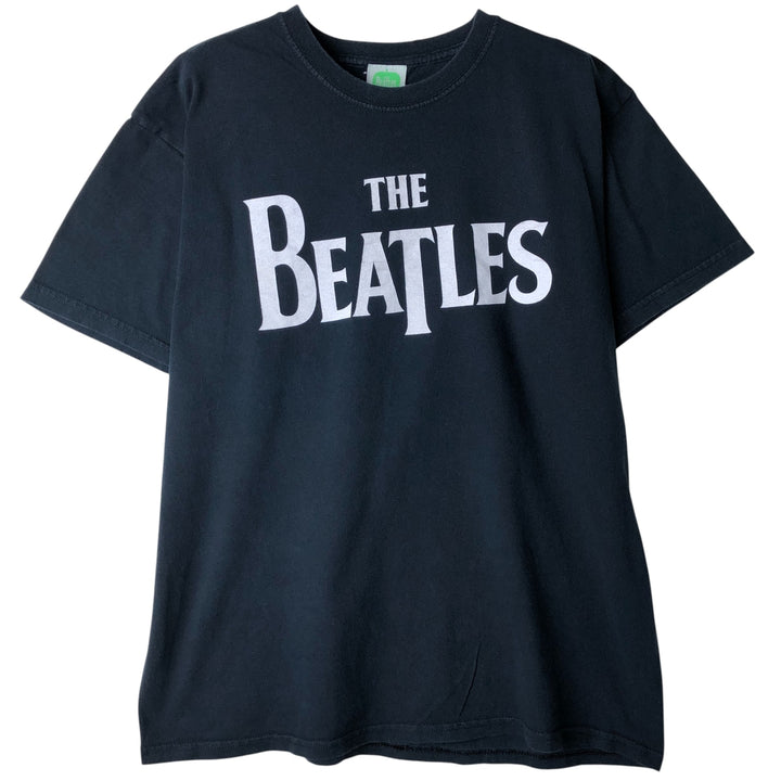 THE BEATLES Band T-shirt, Men's L size cotton black type Vintage Second Hand
