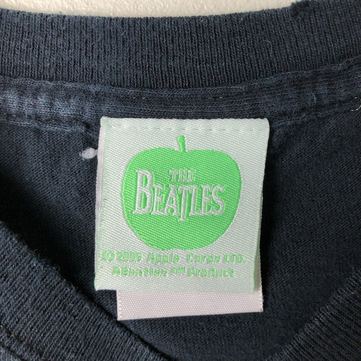 THE BEATLES Band T-shirt, Men's L size cotton black type Vintage Second Hand