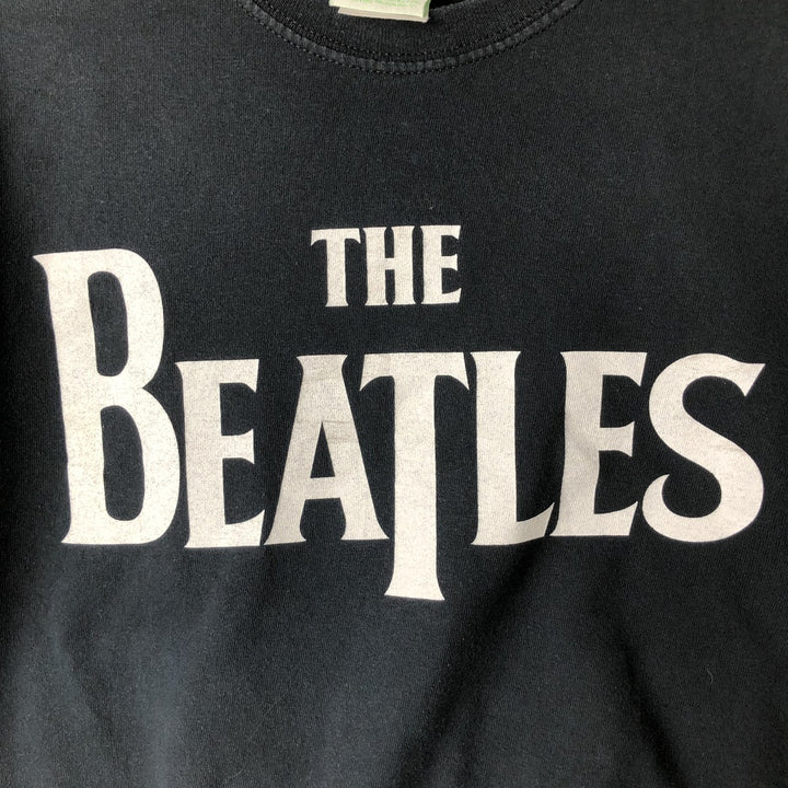 THE BEATLES Band T-shirt, Men's L size cotton black type Vintage Second Hand