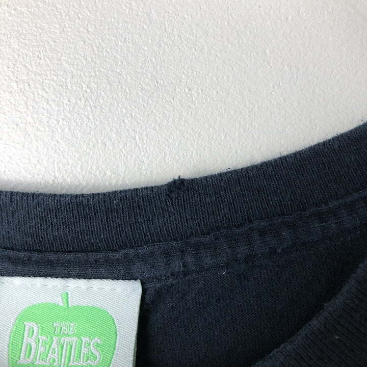 THE BEATLES Band T-shirt, Men's L size cotton black type Vintage Second Hand